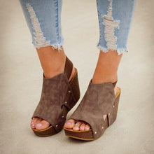 Load image into Gallery viewer, Women Summer Ankle Strap Platform Wedge Sandals Thick Gladiator PU