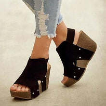 Load image into Gallery viewer, Women Summer Ankle Strap Platform Wedge Sandals Thick Gladiator PU