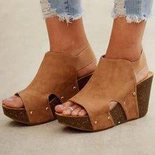 Load image into Gallery viewer, Women Summer Ankle Strap Platform Wedge Sandals Thick Gladiator PU