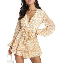 Load image into Gallery viewer, Women Summer Blue Dreamy Jumpsuit Long Semi sheer Sleeves Cute Ruffle - Sophornlilly