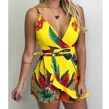 Load image into Gallery viewer, Women Summer Elegant Floral Print Sleeveless Deep V Neck Casual Print - Sophornlilly
