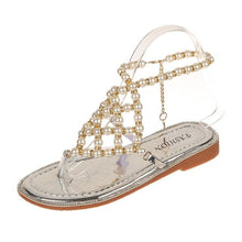 Load image into Gallery viewer, Women Summer Flat Bling Slippers Soft pearl sandals Female Flip Flops - Sophornlilly