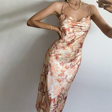 Load image into Gallery viewer, Women Summer Floral Sexy Spaghetti Strap Dress Backless Pile collar - Sophornlilly