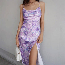 Load image into Gallery viewer, Women Summer Floral Sexy Spaghetti Strap Dress Backless Pile collar - Sophornlilly
