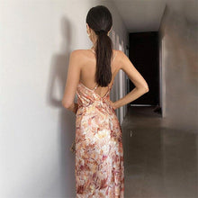 Load image into Gallery viewer, Women Summer Floral Sexy Spaghetti Strap Dress Backless Pile collar - Sophornlilly