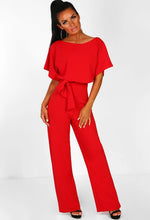 Load image into Gallery viewer, Jumpsuit  Short Sleeve Elegant Long Wide Leg