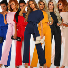 Load image into Gallery viewer, Jumpsuit  Short Sleeve Elegant Long Wide Leg