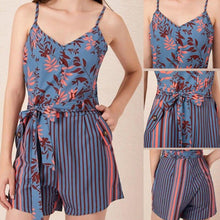 Load image into Gallery viewer, Women Summer Print Jumpsuit With Belt Sleeveless Beach Rompers Bodycon - Sophornlilly