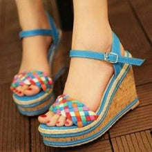Load image into Gallery viewer, Women Summer Sandals Wedges Weaving Females Footwear Mixed Color - Sophornlilly