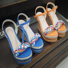 Load image into Gallery viewer, Women Summer Sandals Wedges Weaving Females Footwear Mixed Color - Sophornlilly