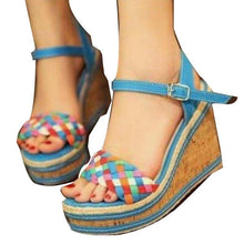 Load image into Gallery viewer, Women Summer Sandals Wedges Weaving Females Footwear Mixed Color - Sophornlilly