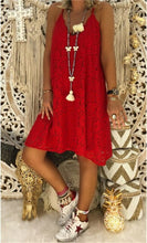 Load image into Gallery viewer, Women Summer Spaghetti Strap v neck lace A Line Button Down Casual - Sophornlilly