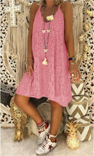 Load image into Gallery viewer, Women Summer Spaghetti Strap v neck lace A Line Button Down Casual - Sophornlilly