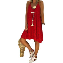 Load image into Gallery viewer, Women Summer Spaghetti Strap v neck lace A Line Button Down Casual - Sophornlilly