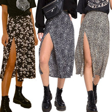 Load image into Gallery viewer, Women Summer Split Leopard Skirts Black Fashion Long Skirt Sexy