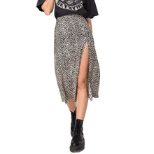 Load image into Gallery viewer, Women Summer Split Leopard Skirts Black Fashion Long Skirt Sexy