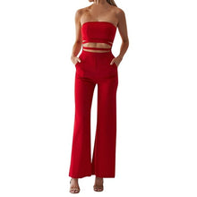 Load image into Gallery viewer, Women Summer Wrapped Chest Sleeveless Hollow Solid Casual Jumpsuit