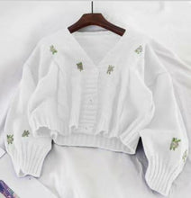Load image into Gallery viewer, Women Sweater Knitted Cute Fashion Loose Sweater Spring Autumn V Neck - Sophornlilly