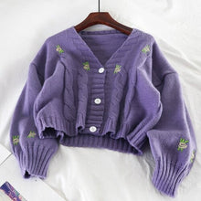 Load image into Gallery viewer, Women Sweater Knitted Cute Fashion Loose Sweater Spring Autumn V Neck - Sophornlilly