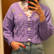 Load image into Gallery viewer, Women Sweater Knitted Cute Fashion Loose Sweater Spring Autumn V Neck - Sophornlilly