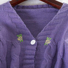Load image into Gallery viewer, Women Sweater Knitted Cute Fashion Loose Sweater Spring Autumn V Neck - Sophornlilly