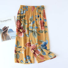 Load image into Gallery viewer, Women Thin Pajama Pants Rayon Print Elastic Waist Sleep Bottoms Summer