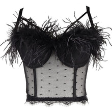Load image into Gallery viewer, Women Tops Tee Crop Bodycon Lace Black  New Sexy Female Clothing