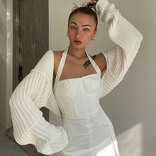 Load image into Gallery viewer, Ultra short Sweater Coat Autumn Winter Long Sleeve Loose