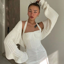Load image into Gallery viewer, Ultra short Sweater Coat Autumn Winter Long Sleeve Loose