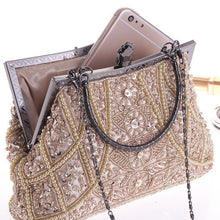 Load image into Gallery viewer, Women Vintage Bead Sequined Elegant Evening Bag Wedding Party Prom