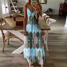 Load image into Gallery viewer, Vintage Summer Sleeveless V Neck Spaghetti Dress