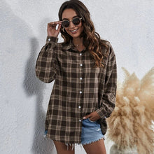 Load image into Gallery viewer, Women Vintage Stylish Plaid Shirt Coat Jacket Autumn Checked Long