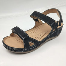 Load image into Gallery viewer, Women Wedge Sandals Ladies Hook Loop Gladiator Sewing Flat Woman