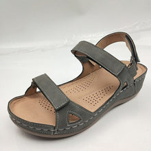 Load image into Gallery viewer, Women Wedge Sandals Ladies Hook Loop Gladiator Sewing Flat Woman