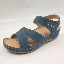 Load image into Gallery viewer, Women Wedge Sandals Ladies Hook Loop Gladiator Sewing Flat Woman