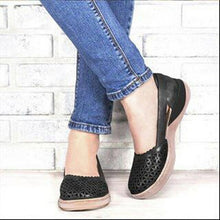 Load image into Gallery viewer, Women Wedges Sandals Hollow Out PU Vintage Woman Shoes Slip On Casual