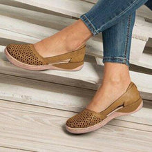 Load image into Gallery viewer, Women Wedges Sandals Hollow Out PU Vintage Woman Shoes Slip On Casual