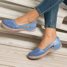 Load image into Gallery viewer, Women Wedges Sandals Hollow Out PU Vintage Woman Shoes Slip On Casual