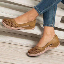 Load image into Gallery viewer, Women Wedges Sandals Hollow Out PU Vintage Woman Shoes Slip On Casual