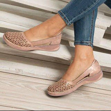 Load image into Gallery viewer, Women Wedges Sandals Hollow Out PU Vintage Woman Shoes Slip On Casual