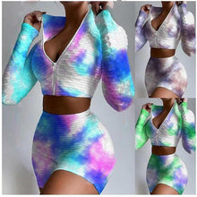 Load image into Gallery viewer, Women Yoga Outfit Two Piece Suit Print Casual Tie Dye Sports Long - Sophornlilly