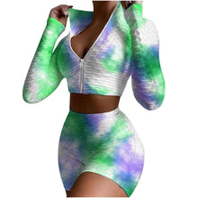 Load image into Gallery viewer, Women Yoga Outfit Two Piece Suit Print Casual Tie Dye Sports Long - Sophornlilly