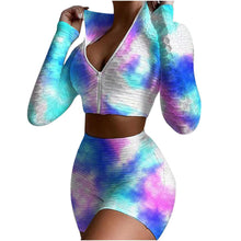 Load image into Gallery viewer, Women Yoga Outfit Two Piece Suit Print Casual Tie Dye Sports Long - Sophornlilly