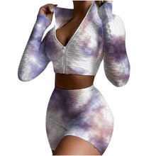 Load image into Gallery viewer, Women Yoga Outfit Two Piece Suit Print Casual Tie Dye Sports Long - Sophornlilly