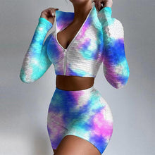 Load image into Gallery viewer, Women Yoga Outfit Two Piece Suit Print Casual Tie Dye Sports Long - Sophornlilly