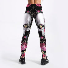 Load image into Gallery viewer, Women printed flower skull Workout Leggings Sexy Clothes Workout