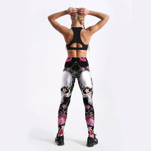 Load image into Gallery viewer, Women printed flower skull Workout Leggings Sexy Clothes Workout