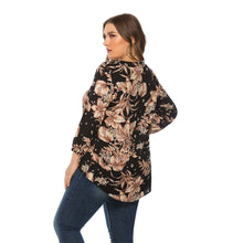 Load image into Gallery viewer, Long Sleeve V neck Floral Print Pullover Top Casual