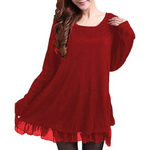 Load image into Gallery viewer, Women's Spring/Autumn patchwork Chiffon Stitching sweater Fake