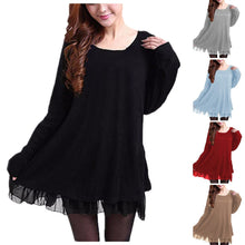 Load image into Gallery viewer, Women's Spring/Autumn patchwork Chiffon Stitching sweater Fake